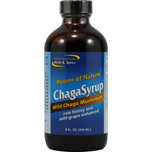 North American Herb & Spice Chaga Syrup, Wild Chaga Mushroom, 8 oz, North American Herb & Spice