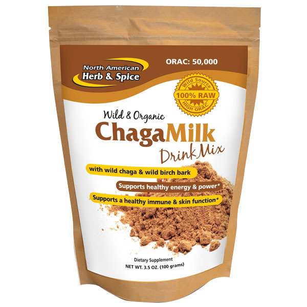 ChagaMilk Drink Mix, Wild Chaga & Birch Bark, 3.5 oz, North American Herb & Spice