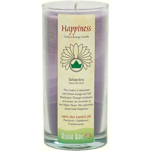 Chakra Energy Jar Candle with Pure Essential Oils, Happiness (Violet), 11 oz, Aloha Bay