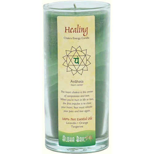 Chakra Energy Jar Candle with Pure Essential Oils, Healing (Green), 11 oz, Aloha Bay