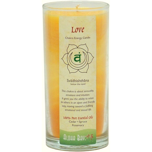 Chakra Energy Jar Candle with Pure Essential Oils, Love (Orange), 11 oz, Aloha Bay