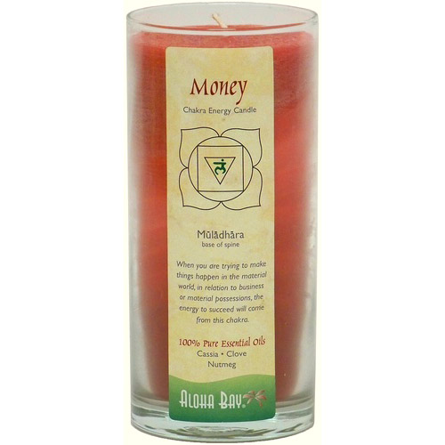 Chakra Energy Jar Candle with Pure Essential Oils, Money (Red), 11 oz, Aloha Bay
