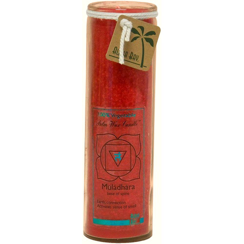 100% Vegetable Palm Wax Chakra Jar Candle, Unscented, Muladhara Money (Red), 16 oz, Aloha Bay