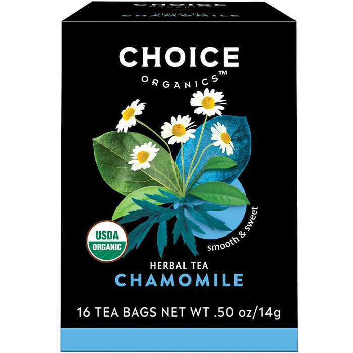 Chamomile Herbal Tea, Caffeine Free, 16 Tea Bags, Choice Organic Teas