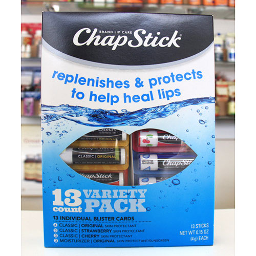ChapStick Lip Balm Variety Pack (Chap Stick), 13 Sticks (Individual Blister Cards)