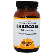 Country Life Charcoal 260 mg 40 Vegicaps, Country Life