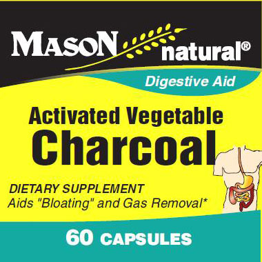 Activated Vegetable Charcoal, 60 Capsules, Mason Natural