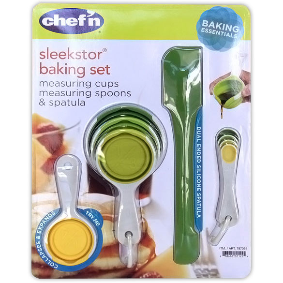 Chefn Sleekstor Baking Set (Measuring Cups, Measuring Spoons & Spatula)