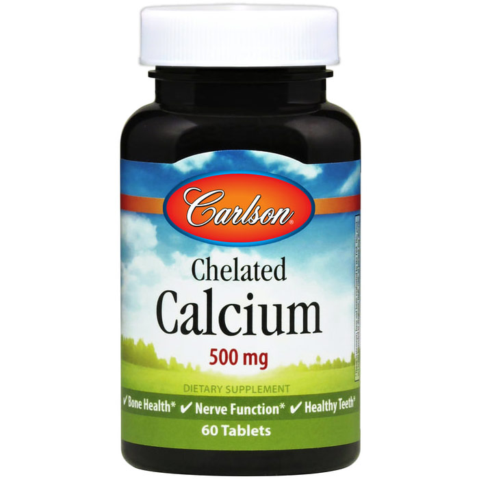 Chelated Calcium, 250 mg, 60 tablets, Carlson Labs