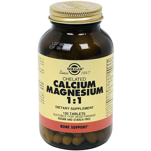 Chelated Calcium Magnesium 1:1, 120 Tablets, Solgar - CLICK HERE TO LEARN MORE