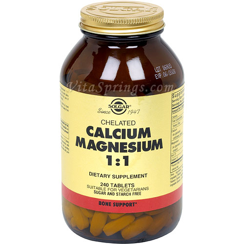 Chelated Calcium Magnesium 1:1, 240 Tablets, Solgar