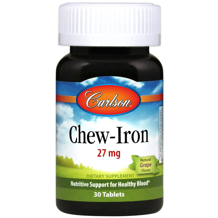 Chelated Chew-Iron, 30 chewable tablets, Carlson Labs