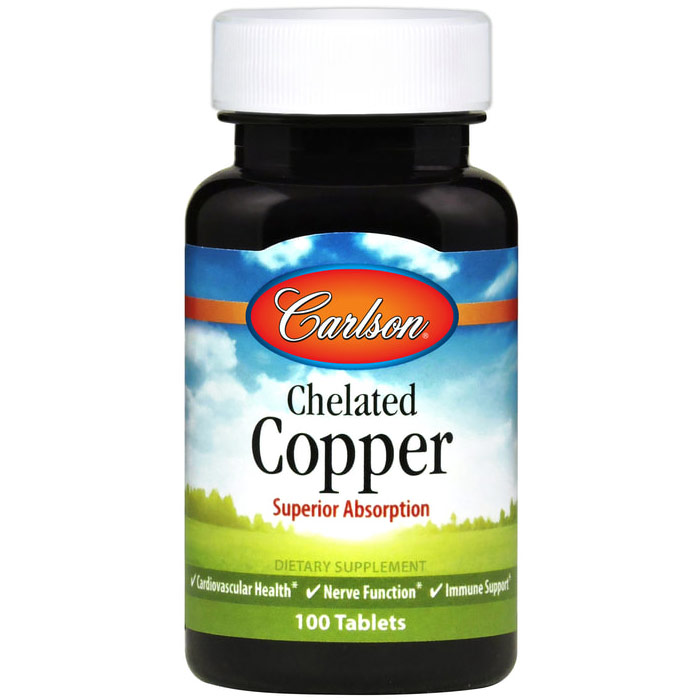 Chelated Copper, 5 mg, 100 tablets, Carlson Labs