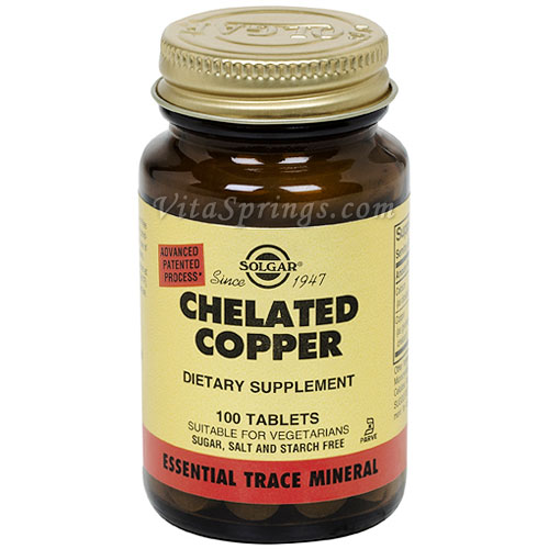 Chelated Copper, 100 Tablets, Solgar