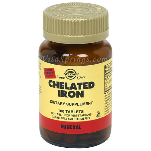 Chelated Iron, 100 Tablets, Solgar