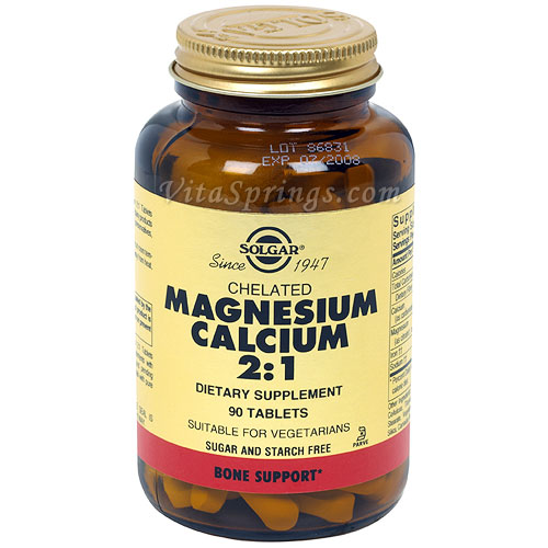 Chelated Magnesium Calcium 2:1, 90 Tablets, Solgar