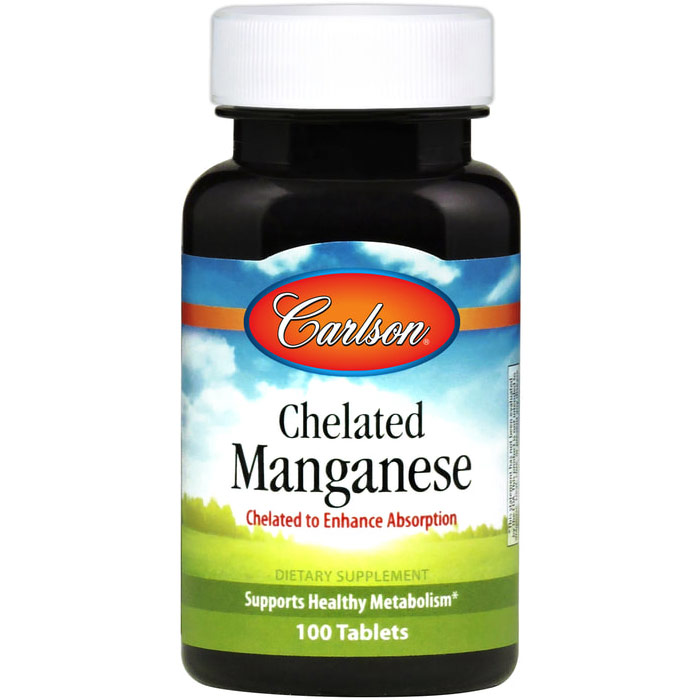 Chelated Manganese, 20 mg, 100 tablets, Carlson Labs