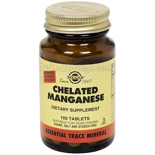 Chelated Manganese, 100 Tablets, Solgar