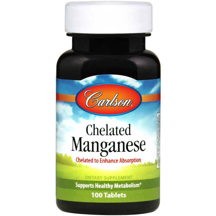 Carlson Laboratories Chelated Manganese, 20 mg, 250 tablets, Carlson Labs