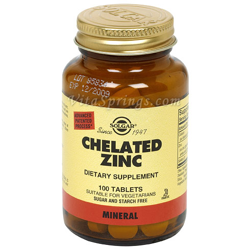 Chelated Zinc, 100 Tablets, Solgar