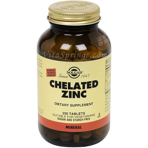 Chelated Zinc, 250 Tablets, Solgar