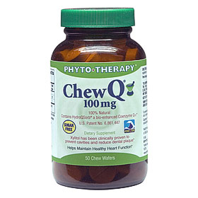 Chew Q 100 mg Coenzyme Q10, 50 Chew Wafers, Phyto-Therapy (Phyto Therapy)