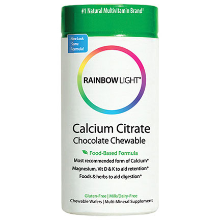 Rainbow Light Calcium Citrate Chocolate Chewable, 45 Wafers, Rainbow Light