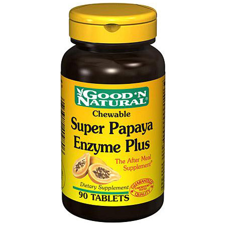 Good 'N Natural Super Papaya Enzyme Plus Chewable, 90 Tablets, Good 'N Natural
