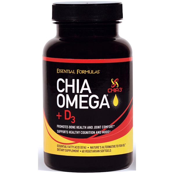Chia Omega + D3, 60 Vegetarian Softgels, Essential Formulas