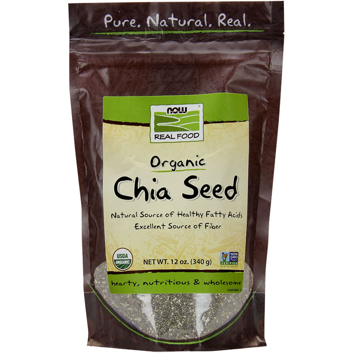 Chia Seed (Black), Certified Organic, 12 oz, NOW Foods