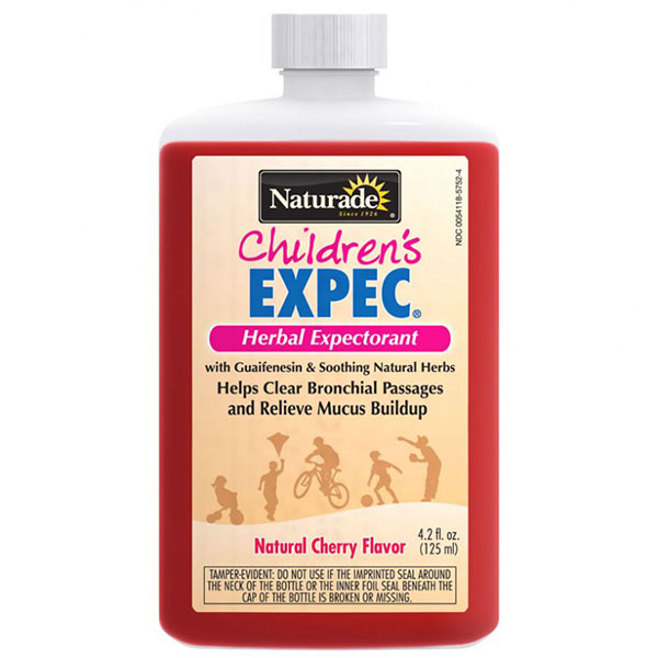 Childrens Expectorant, Cough Syrup, Natural Cherry Flavor, 4.2 oz, Naturade