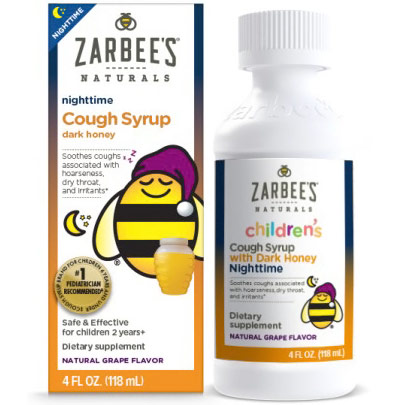 Childrens Nighttime Cough Syrup, with Dark Honey, Natural Grape Flavor, 4 oz, Zarbees Naturals