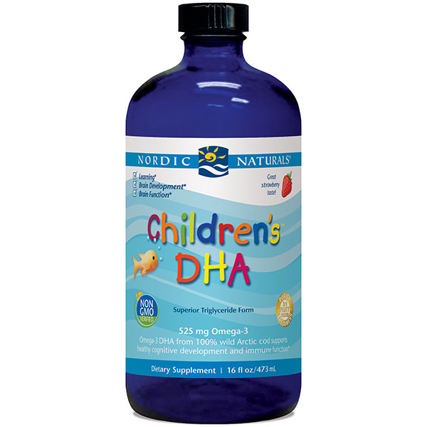 Nordic Naturals Children's DHA Liquid, Strawberry, 16 oz, Nordic Naturals