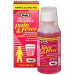 Childrens Pain & Fever Oral Solution Acetaminophen, Cherry, 4 oz, Watson Rugby