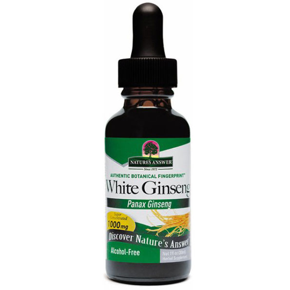 Chinese White Ginseng Extract Liquid Alcohol-Free, 1 oz, Natures Answer