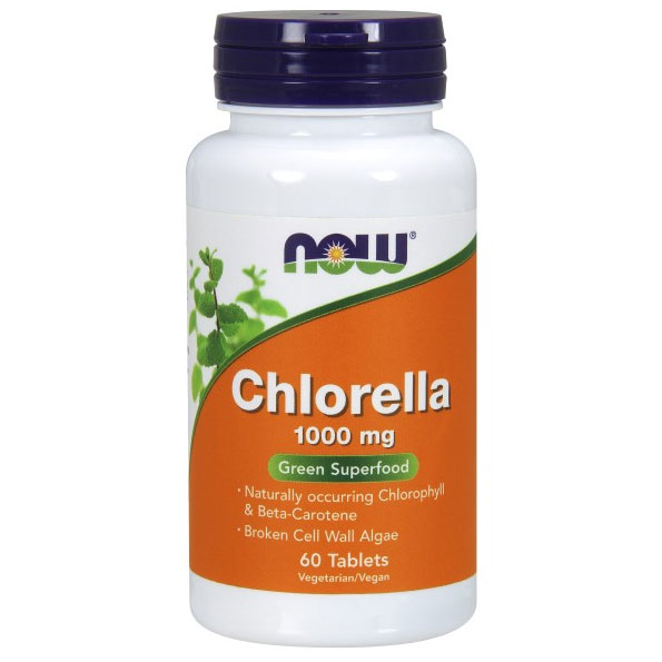 Chlorella 1000mg 60 Tabs, NOW Foods