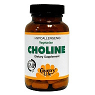 Choline 650 mg 100 Tablets, Country Life