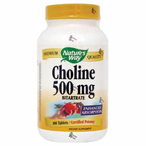 Choline Bitartrate 500mg 100 caps from Natures Way