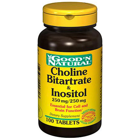 Good 'N Natural Choline & Inositol (250 mg / 250 mg), 100 Tablets, Good 'N Natural