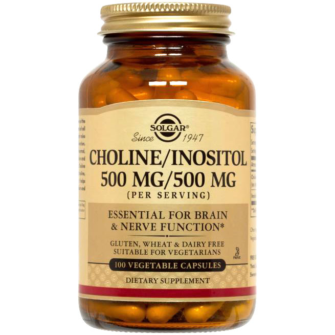 Choline/Inositol 250/250 mg, 100 Vegetable Capsules, Solgar
