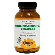 Country Life Choline Inositol Complex w/Pantothenic Acid 90 Tablets, Country Life