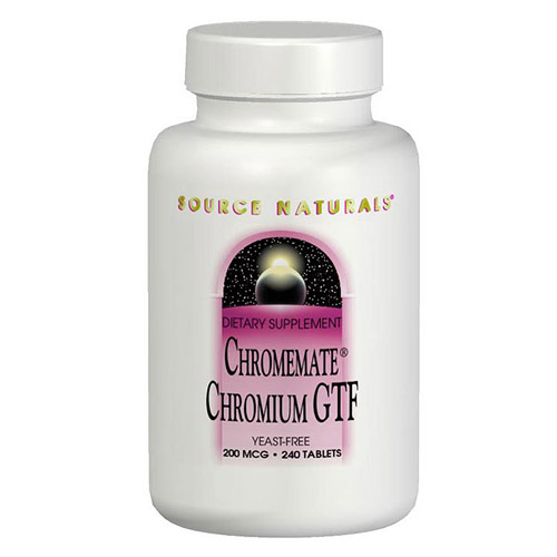 ChromeMate Chromium GTF 200mcg Yeast Free 60 tabs from Source Naturals