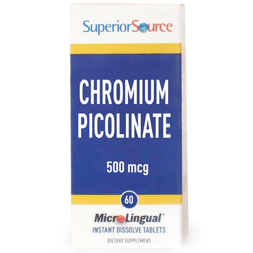 Chromium 500 mcg (Chromium Picolinate), 60 Instant Dissolve Tablets, Superior Source