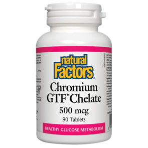 Chromium GTF Chelate 500mcg 90 Tablets, Natural Factors