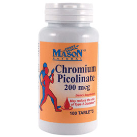 Mason Natural Chromium Picolinate 200 mcg, 100 Tablets, Mason Natural