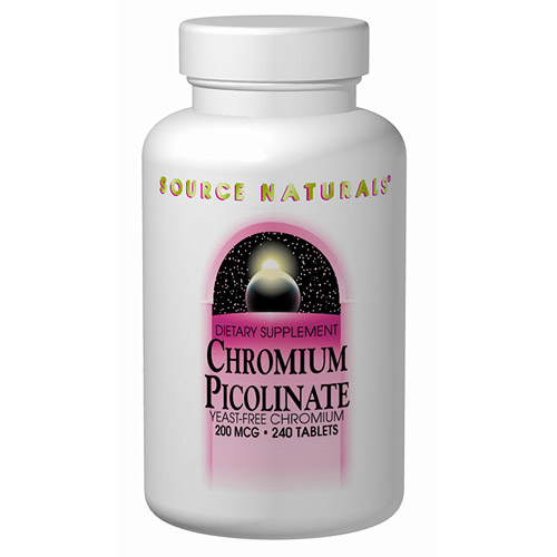 Source Naturals Chromium Picolinate Yeast Free 200mcg 60 tabs from Source Naturals