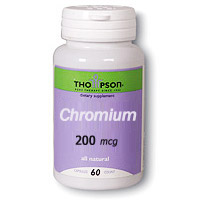 Chromium Picolinate 200mcg 60 tabs, Thompson Nutritional Products