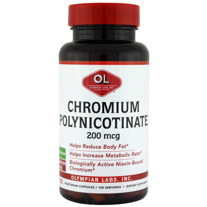Chromium Polynicotinate ChromeMate 200mcg, 100 Capsules, Olympian Labs