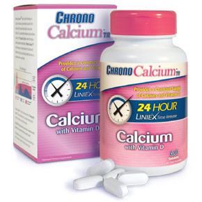 Chrono Calcium TR, Calcium & Vitamin D 24 Hour Time Release, 60 Tablets, Chrono Health Care