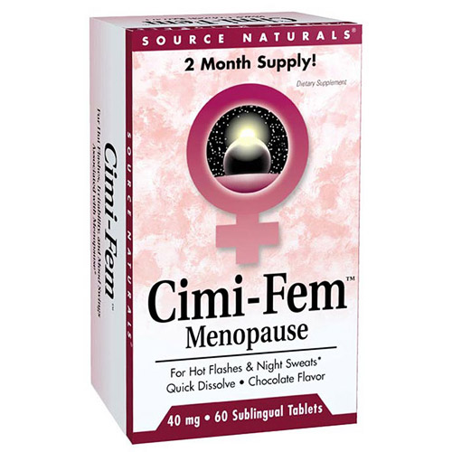Cimi-Fem Black Cohosh 40mg 60 tabs, Sublingual Chocolate, from Source Naturals